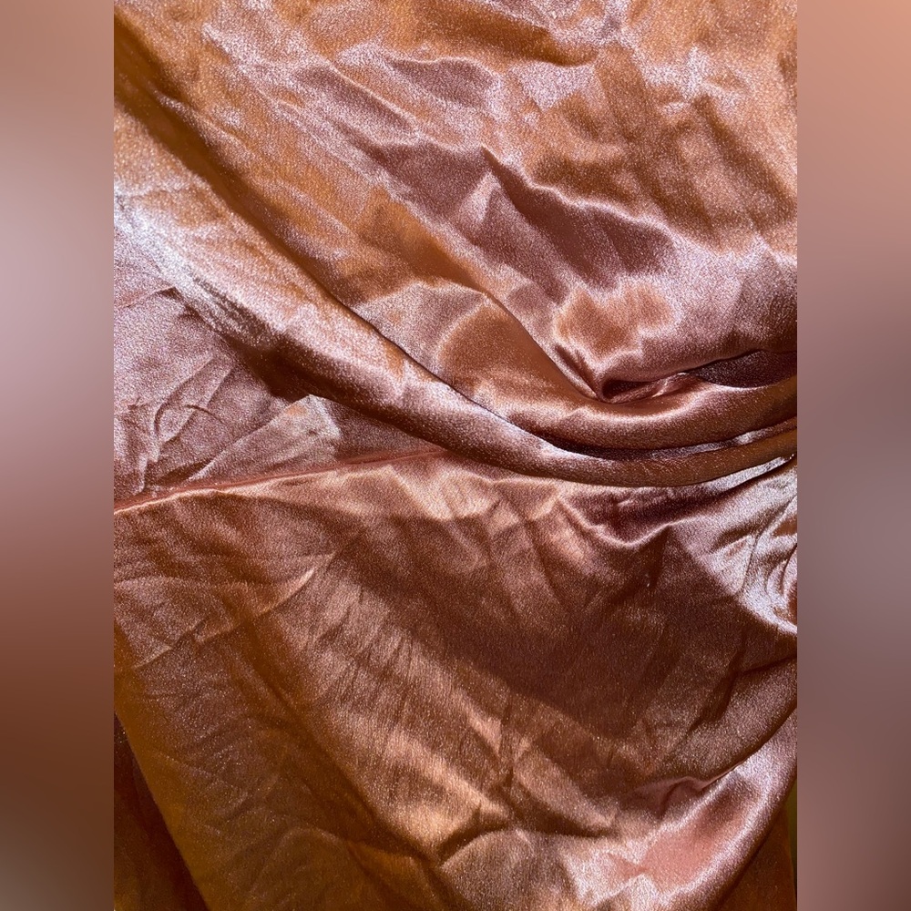 BIRDY GREY Catherine Dress Shiny Satin Desert Rose Size Large - Picture 5 of 9
